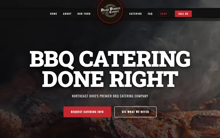 Drake's Barbecue Company website, built by Simply Visible