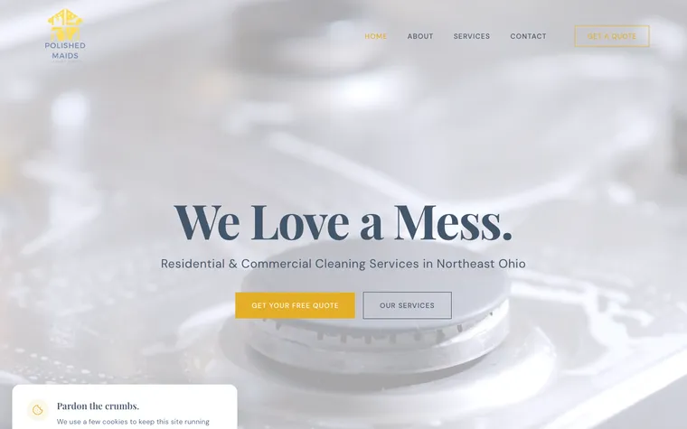 Polished Maids website, built by Simply Visible