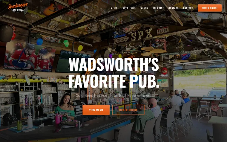 Spunkmeyers Pub & Grill website, built by Simply Visible